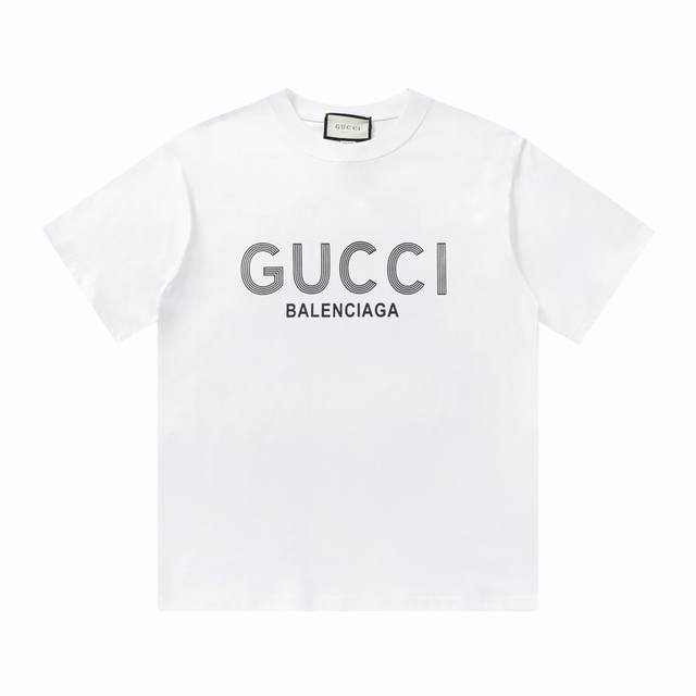 Gucci 古驰联名巴黎印花logo短袖t恤 颜色 黑色 白色 尺码 Xs S M L Logo标识精致升级 灵感源自八十年代复古原版面料 官方同款短袖t恤 定
